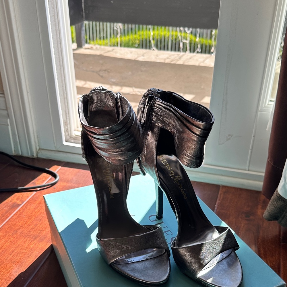 Guess by Marciano Metallic Black Heels